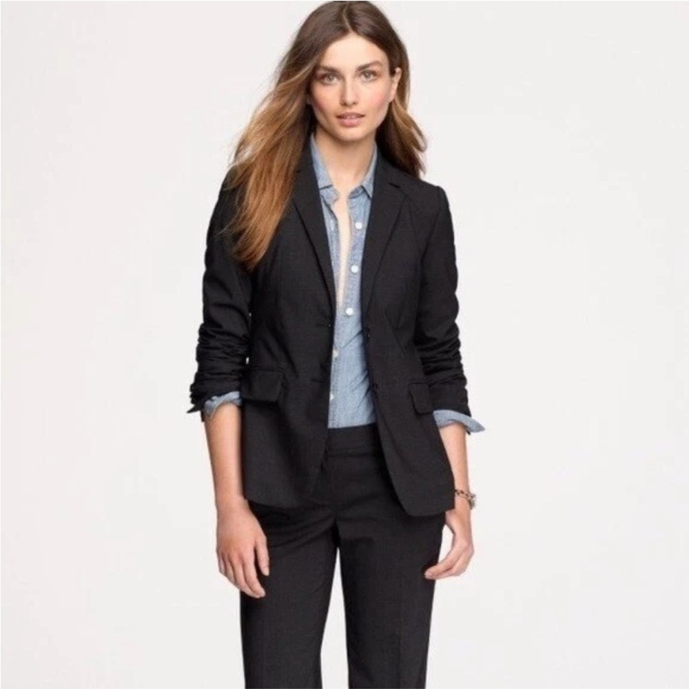 J Crew Black Super 120’s 100% Wool Blazer